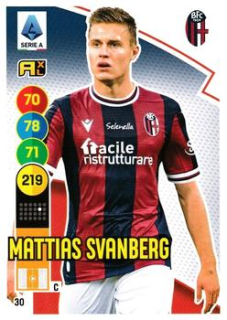 Mattias Svanberg Bologna 2021/22 Panini Calciatori Adrenalyn XL #30