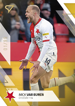 Mick van Buren Slavia Praha SportZoo FORTUNA:LIGA 2022/23 2. serie Gold /99 #223