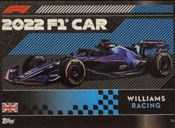 Williams Car Williams Topps F1 Turbo Attax 2022 F1 Teams #74