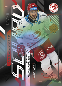 Tomas Kundratek Trinec Tipsport ELH 2024/25 SportZoo 2. serie Powerplay Squad Black Rainbow /99 #PS-01