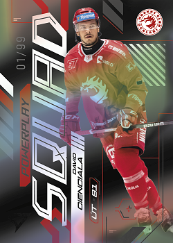David Cienciala Trinec Tipsport ELH 2024/25 SportZoo 2. serie Powerplay Squad Black Rainbow /99 #PS-04