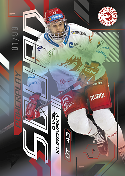 Daniel Kurovsky Trinec Tipsport ELH 2024/25 SportZoo 2. serie Powerplay Squad Black Rainbow /99 #PS-07