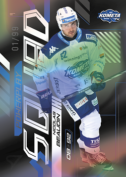Nicolas Beaudin Kometa Brno Tipsport ELH 2024/25 SportZoo 2. serie Powerplay Squad Black Rainbow /99 #PS-29