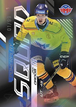 Jan Ordos Ceske Budejovice Tipsport ELH 2024/25 SportZoo 2. serie Powerplay Squad Black Rainbow /99 #PS-40