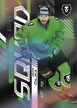 Petr Cajka Mlada Boleslav Tipsport ELH 2024/25 SportZoo 2. serie Powerplay Squad Black Rainbow /99 #PS-82