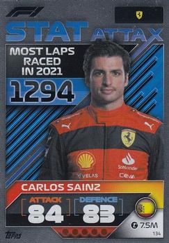Carlos Sainz Ferrari Topps F1 Turbo Attax 2022 F1 Stat Attax Cards #134