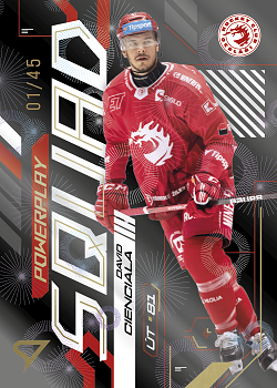 David Cienciala Trinec Tipsport ELH 2024/25 SportZoo 2. serie Powerplay Squad Golden Fireworks /45 #PS-04