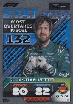 Sebastian Vettel Aston Martin Topps F1 Turbo Attax 2022 F1 Stat Attax Cards #135