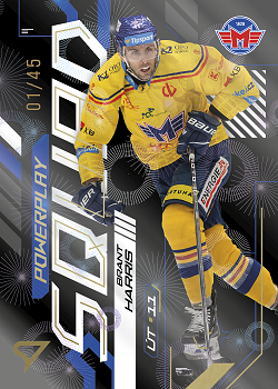 Brant Harris Ceske Budejovice Tipsport ELH 2024/25 SportZoo 2. serie Powerplay Squad Golden Fireworks /45 #PS-38