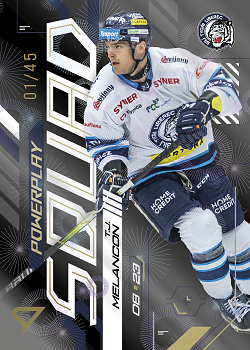 T.J. Melancon Liberec Tipsport ELH 2024/25 SportZoo 2. serie Powerplay Squad Golden Fireworks /45 #PS-42
