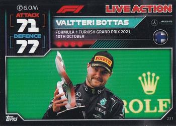 Valtteri Bottas Mercedes-AMG Topps F1 Turbo Attax 2022 F1 Live Action 2021 #231