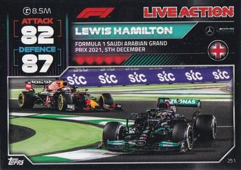 Lewis Hamilton Mercedes-AMG Topps F1 Turbo Attax 2022 F1 Live Action 2021 #251