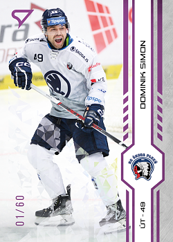Dominik Simon Plzen Tipsport ELH 2024/25 SportZoo 1. serie Purple Iceberg /60 #215