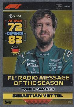 Sebastian Vettel Aston Martin Topps F1 Turbo Attax 2022 F1 Topps Awards #284