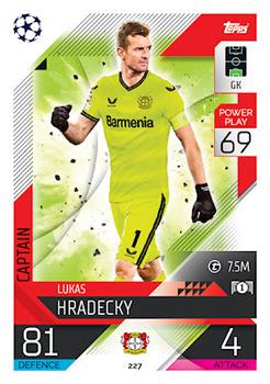 Lukas Hradecky Bayer 04 Leverkusen 2022/23 Topps Match Attax ChL Captain Crystal Parallel #227
