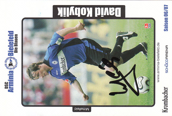 David Kobylik Arminia Bielefeld 2006/07 Podpisova karta autogram
