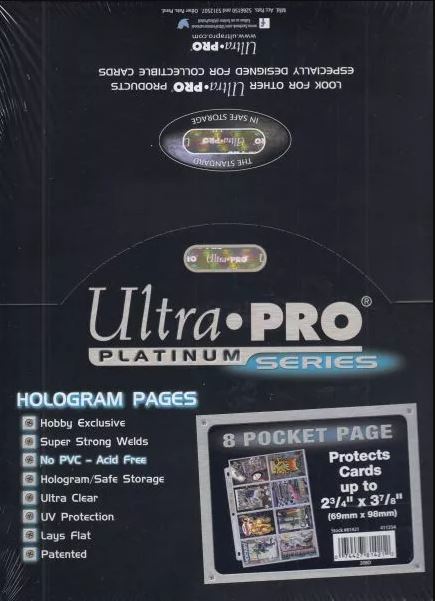 Fólie - obal do alba Ultra Pro Platinum pro 8 karet Horizontálně 25ks (3 díry)