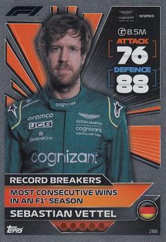 Sebastian Vettel Aston Martin Topps F1 Turbo Attax 2022 F1 Record Breakers #288