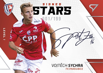 Vojtech Sychra Pardubice SportZoo FORTUNA:LIGA 2022/23 2. serie Signed Stars - Level 1 /199 #SL1-SY