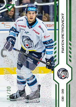 Rayen Petrovicky Liberec Tipsport ELH 2024/25 SportZoo 1. serie Green Glitter /30 #117