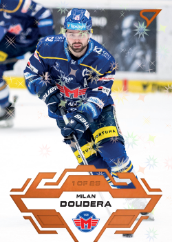 Milan Doudera Ceske Budejovice Tipsport ELH 2023/24 SportZoo 1. serie Blade Sparks /25 #218