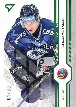 Chad Yetman Vitkovice Tipsport ELH 2024/25 SportZoo 1. serie Green Glitter /30 #162