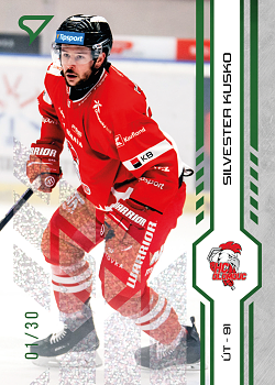 Silvester Kusko Olomouc Tipsport ELH 2024/25 SportZoo 1. serie Green Glitter /30 #176