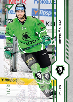 Petr Cajka Mlada Boleslav Tipsport ELH 2024/25 SportZoo 1. serie Green Glitter /30 #227
