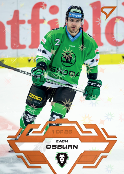 Zach Osburn Mlada Boleslav Tipsport ELH 2023/24 SportZoo 1. serie Blade Sparks /25 #168