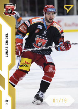 Lukas Cingel Hradec Kralove Tipsport ELH 2022/23 SportZoo 1. serie Gold /19 #81