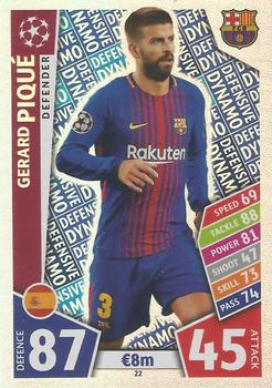 Gerard Pique FC Barcelona 2017/18 Topps Match Attax CL Defensive Dynamo #22