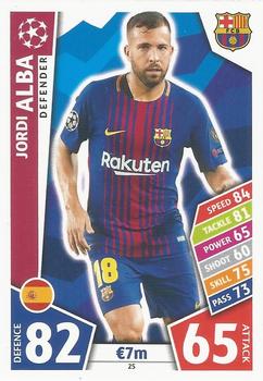 Jordi Alba FC Barcelona 2017/18 Topps Match Attax CL #25