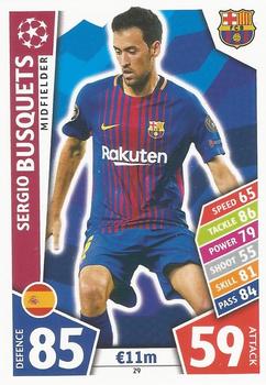 Sergio Busquets FC Barcelona 2017/18 Topps Match Attax CL #29
