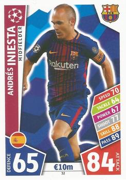 Andres Iniesta FC Barcelona 2017/18 Topps Match Attax CL #32