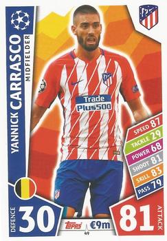 Yannick Carrasco Atletico Madrid 2017/18 Topps Match Attax CL #49