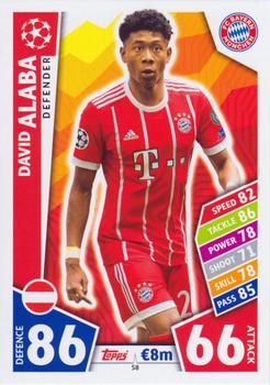 David Alaba Bayern Munchen 2017/18 Topps Match Attax CL #58