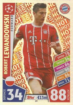 Robert Lewandowski Bayern Munchen 2017/18 Topps Match Attax CL Hot Shot #69
