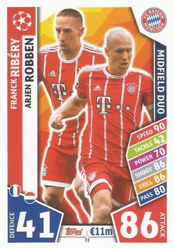 Franck Ribery / Arjen Robben Bayern Munchen 2017/18 Topps Match Attax CL Midfield Duo #72