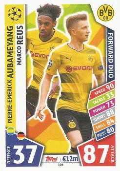 Pierre-Emerick Aubameyang / Marco Reus Borussia Dortmund 2017/18 Topps Match Attax CL Forward Duo #108
