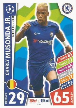 Charly Musonda Jr. Chelsea 2017/18 Topps Match Attax CL #118