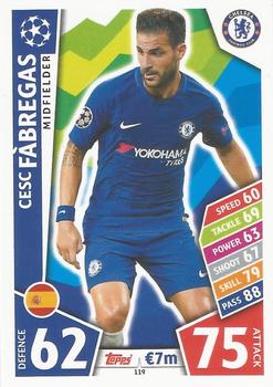 Cesc Fabregas Chelsea 2017/18 Topps Match Attax CL #119