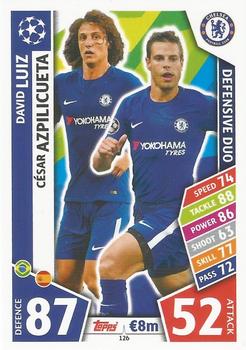 David Luiz / Cesar Azpilicueta Chelsea 2017/18 Topps Match Attax CL Defensive Duo #126