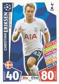 Christian Eriksen Tottenham Hotspur 2017/18 Topps Match Attax CL #140