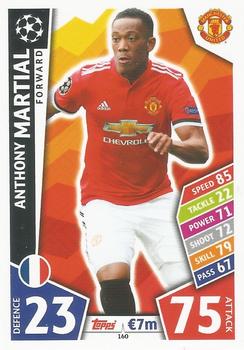 Anthony Martial Manchester United 2017/18 Topps Match Attax CL #160