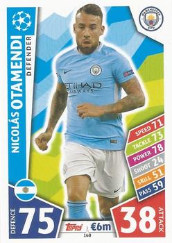 Nicolas Otamendi Manchester City 2017/18 Topps Match Attax CL #168