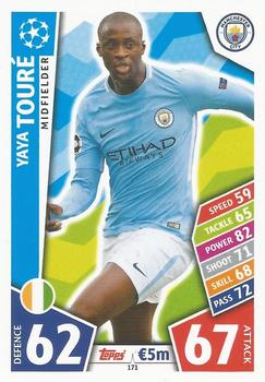 Yaya Toure Manchester City 2017/18 Topps Match Attax CL #171