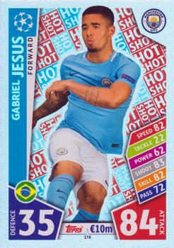 Gabriel Jesus Manchester City 2017/18 Topps Match Attax CL Hot Shot #178