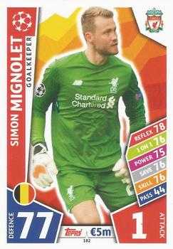 Simon Mignolet Liverpool 2017/18 Topps Match Attax CL #182