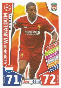 Georginio Wijnaldum Liverpool 2017/18 Topps Match Attax CL #189