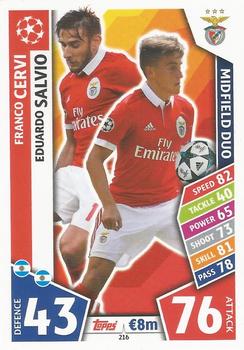 Franco Cervi / Eduardo Salvio SL Benfica 2017/18 Topps Match Attax CL Midfield Duo #216